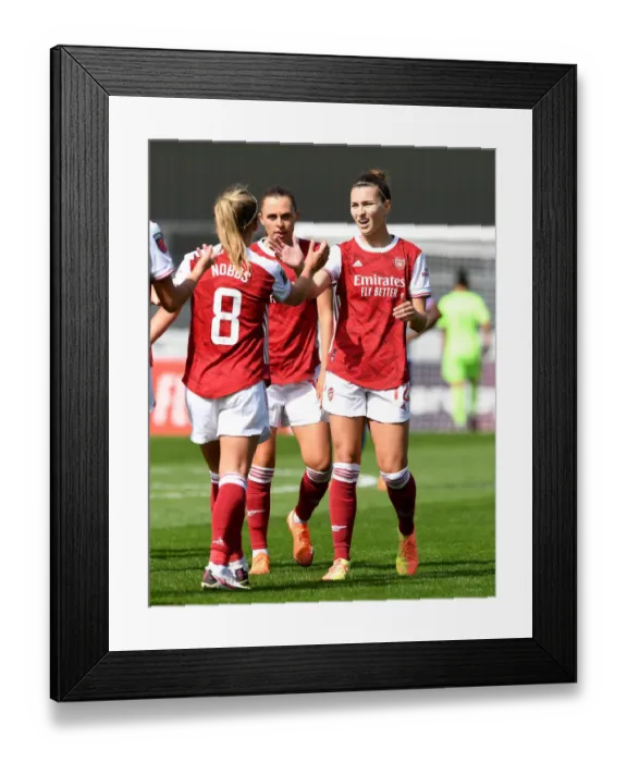 Framed Print : Arsenal Women Celebrate Victory: Steph Catley and Jordan Nobbs Exciting Moment