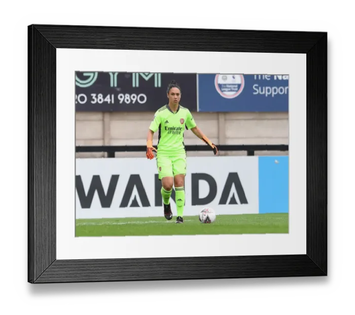 Framed Print : BOREHAMWOOD, ENGLAND - SEPTEMBER 06: Manuela Zinsberger of Arsenal during the match between Arsenal Women Framed Print : BOREHAMWOOD, ENGLAND - SEPTEMBER 06: Manuela Zinsberger of Arsenal during the match between Arsenal Women