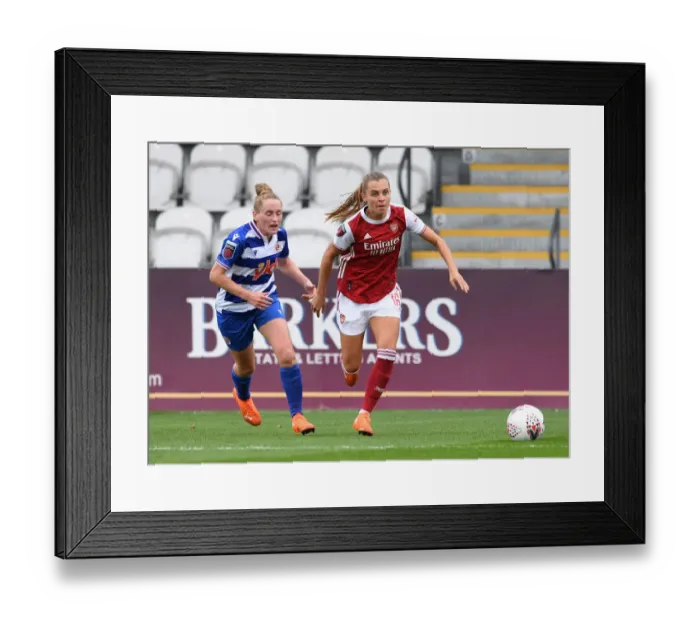 Framed Print : Intense Rivalry: Maritz vs. Bartrop Battle at Arsenal Women vs. Reading Women, FA WSL Framed Print : Intense Rivalry: Maritz vs. Bartrop Battle at Arsenal Women vs. Reading Women, FA WSL