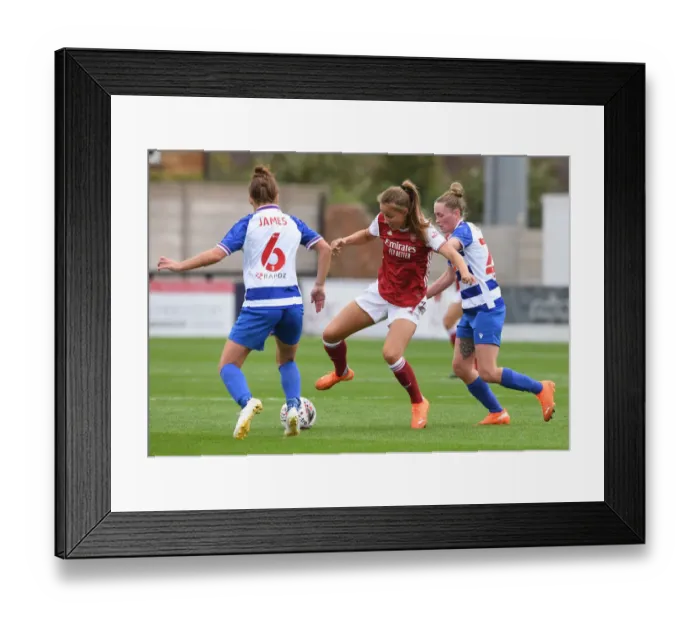 Framed Print : Malin Gut vs. Rachel Rowe: Intense Clash in Arsenal Women vs. Reading Women FA WSL Match Framed Print : Malin Gut vs. Rachel Rowe: Intense Clash in Arsenal Women vs. Reading Women FA WSL Match