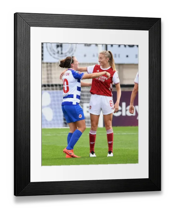 Framed Print : Arsenal Women vs Reading Women: Post-Match Conversation Between Leah Williamson and Lauren Burton (Barclays FA WSL, 2020-21) Framed Print : Arsenal Women vs Reading Women: Post-Match Conversation Between Leah Williamson and Lauren Burton (Barclays FA WSL, 2020-21)