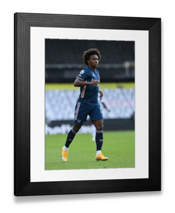 Framed Print : Willian in Action: Fulham vs. Arsenal, Premier League 2020-21 Framed Print : Willian in Action: Fulham vs. Arsenal, Premier League 2020-21
