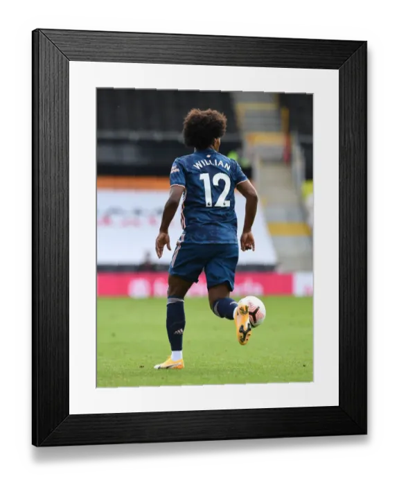 Framed Print : Willian in Action: Fulham vs. Arsenal, Premier League 2020-21 Framed Print : Willian in Action: Fulham vs. Arsenal, Premier League 2020-21