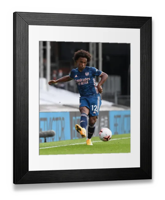 Framed Print : Willian in Action: Fulham vs. Arsenal, Premier League 2020-21
