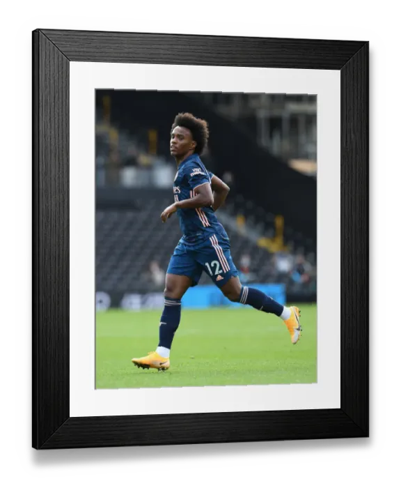 Framed Print : Willian in Action: Fulham vs. Arsenal, Premier League 2020-21