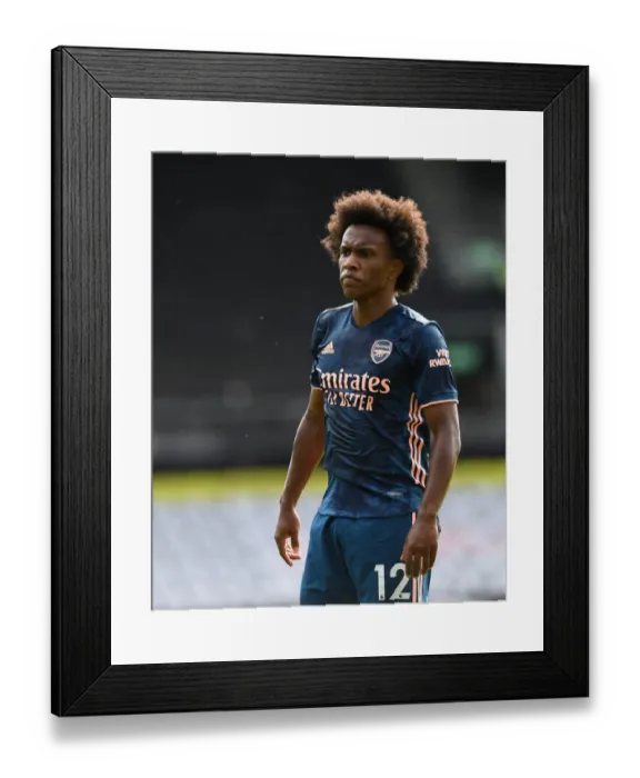 Framed Print : Willian in Action: Fulham vs. Arsenal, Premier League 2020-21