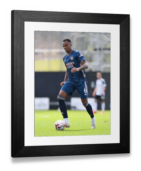 Framed Print : Gabriel Magalhaes in Action: Arsenal vs Fulham, Premier League 2020-21
