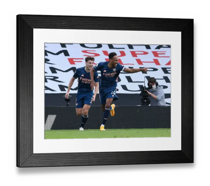 Framed Print : Aubameyang Scores Hat-Trick: Fulham vs. Arsenal, Premier League 2020-21