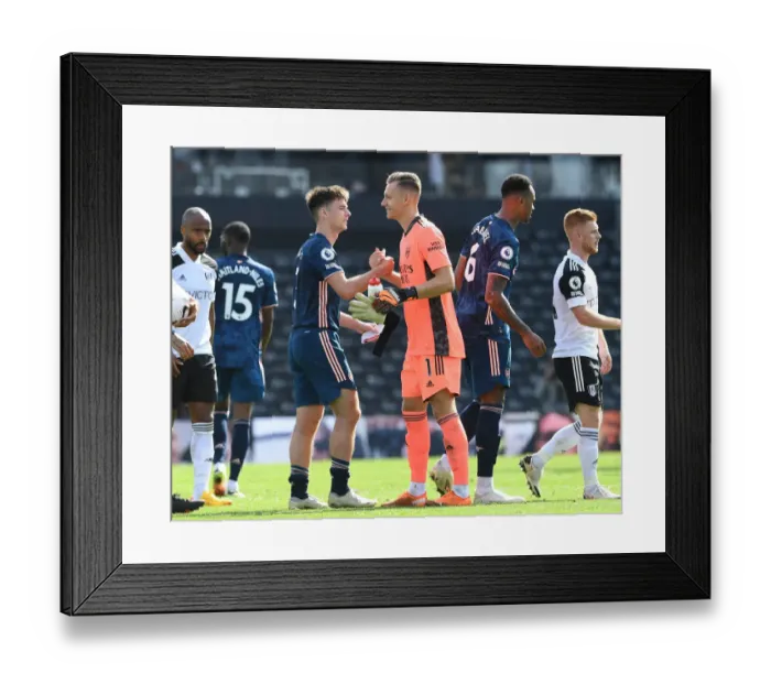 Framed Print : Arsenal's Leno and Tierney Celebrate Victory Over Fulham in 2020-21 Premier League Framed Print : Arsenal's Leno and Tierney Celebrate Victory Over Fulham in 2020-21 Premier League