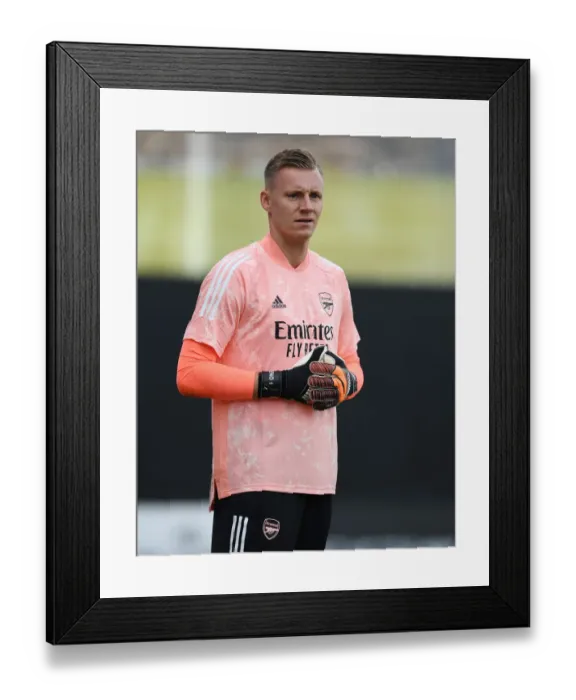 Framed Print : Arsenal's Bernd Leno Gears Up for Fulham Showdown in Premier League (2020-21)