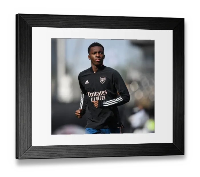 Framed Print : Arsenal's Eddie Nketiah Readies for Fulham Clash in Premier League (2020-21)