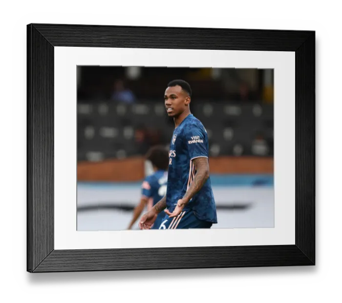 Framed Print : Gabriel in Action: Fulham vs Arsenal, Premier League 2020-21 Framed Print : Gabriel in Action: Fulham vs Arsenal, Premier League 2020-21