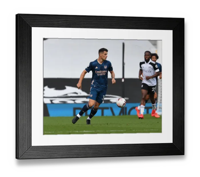 Framed Print : Granit Xhaka in Action: Arsenal vs. Fulham, Premier League 2020-21 Framed Print : Granit Xhaka in Action: Arsenal vs. Fulham, Premier League 2020-21