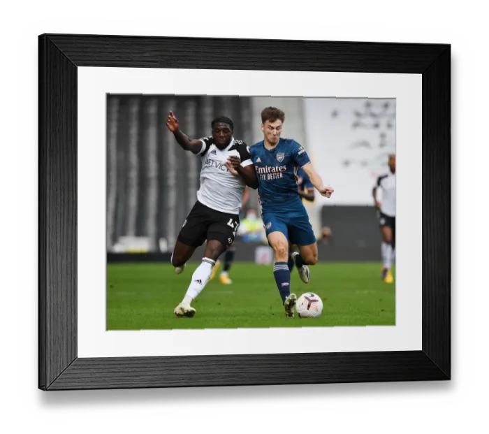 Framed Print : Fulham vs Arsenal: Tierney Tangles with Kamara in Premier League Clash
