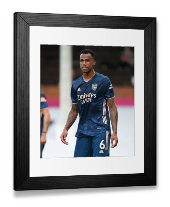 Framed Print : Gabriel in Action: Premier League 2020-21 - Fulham vs. Arsenal