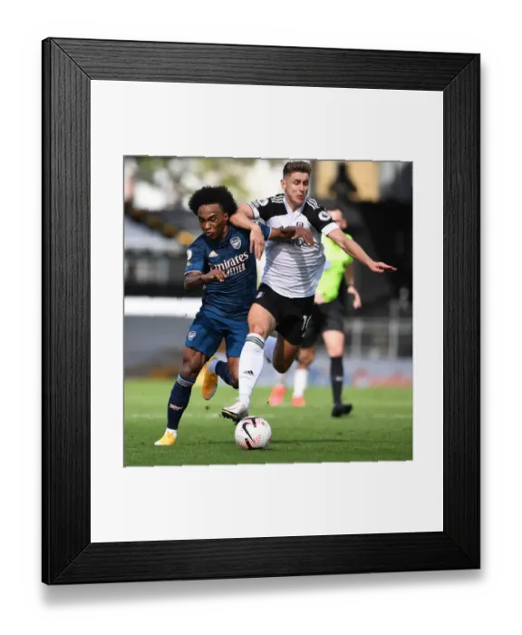 Framed Print : Fulham vs. Arsenal: Willian Fouled by Tom Cairney in 2020-21 Premier League Clash