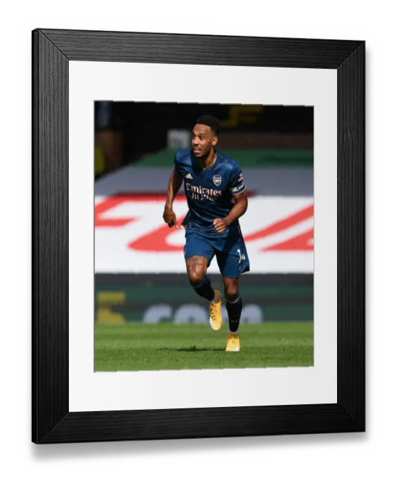 Framed Print : Aubameyang's Premier League Debut for Arsenal Against Fulham, 2020-21 Season