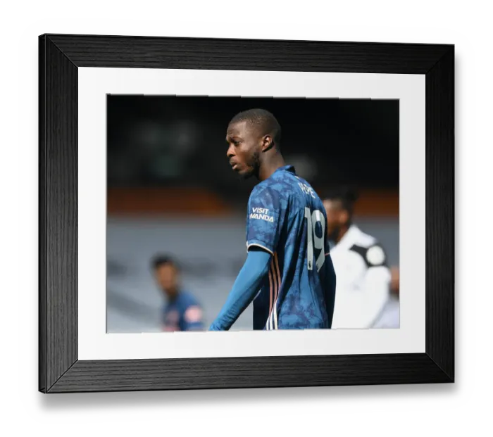 Framed Print : Pepe in Action: Fulham vs. Arsenal, Premier League 2020-21