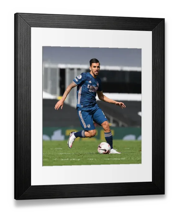 Framed Print : Dani Ceballos in Action: Arsenal's Midfield Maestro Shines in Fulham vs. Arsenal, Premier League 2020-21