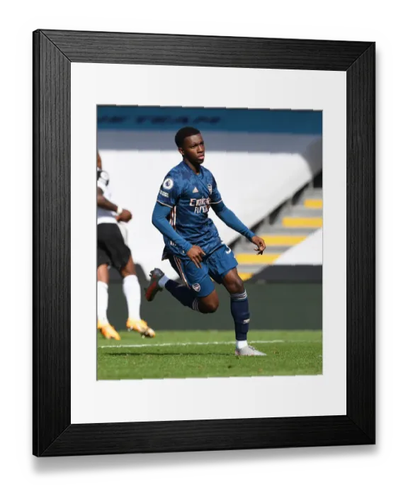 Framed Print : Arsenal's Eddie Nketiah in Action against Fulham - Premier League 2020-21