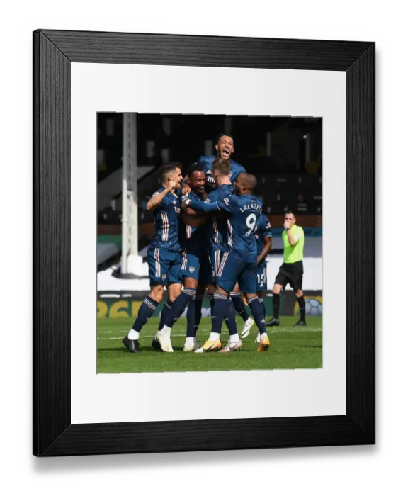 Framed Print : Arsenal Celebrates Gabriel's Double Strike: Fulham vs Arsenal, Premier League 2020-21 Framed Print : Arsenal Celebrates Gabriel's Double Strike: Fulham vs Arsenal, Premier League 2020-21