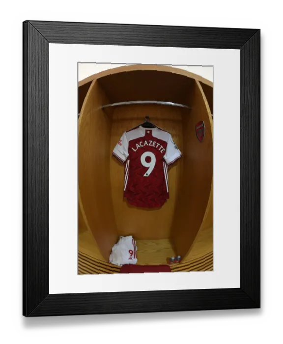 Framed Print : Arsenal: Pre-Match Room - Lacazette's Shirt, Arsenal vs West Ham United (2020-21) Framed Print : Arsenal: Pre-Match Room - Lacazette's Shirt, Arsenal vs West Ham United (2020-21)