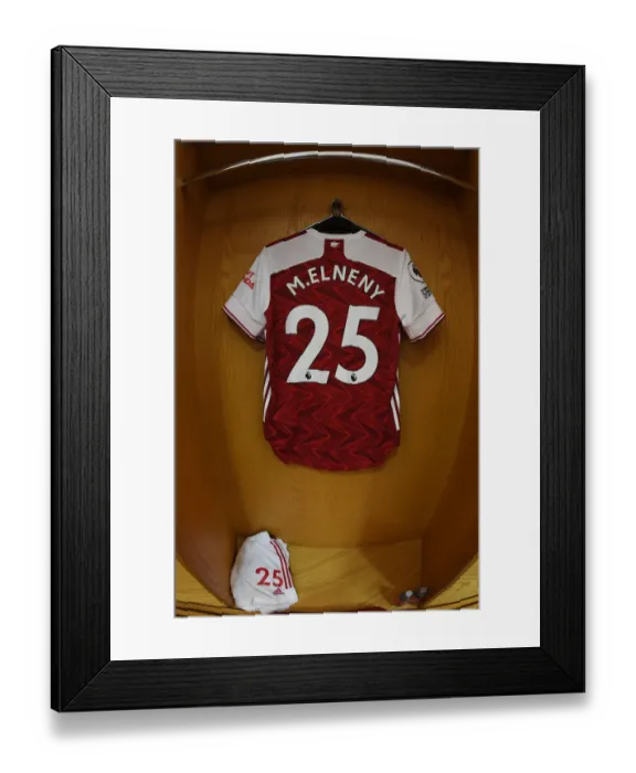 Framed Print : Arsenal Changing Room: Mo Elneny's Shirt Before Arsenal vs West Ham United (2020-21) Framed Print : Arsenal Changing Room: Mo Elneny's Shirt Before Arsenal vs West Ham United (2020-21)