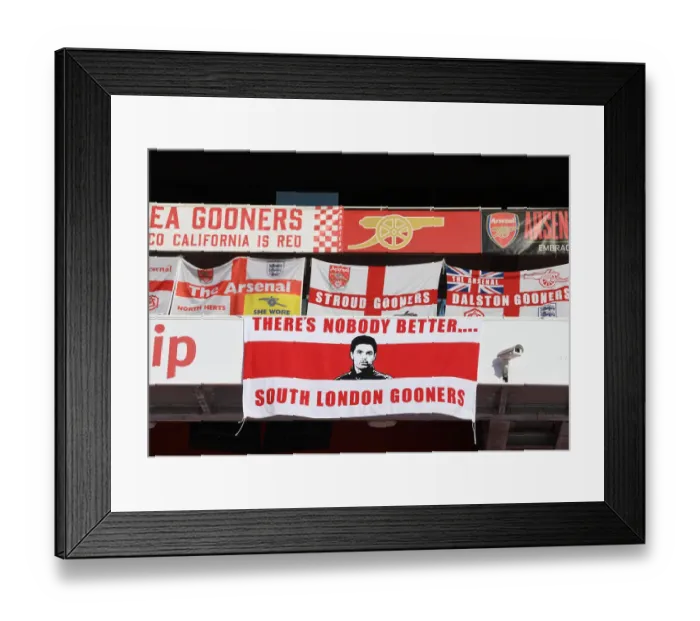 Framed Print : Sea of Flags: Arsenal vs West Ham United, Emirates Stadium, Premier League 2020-21