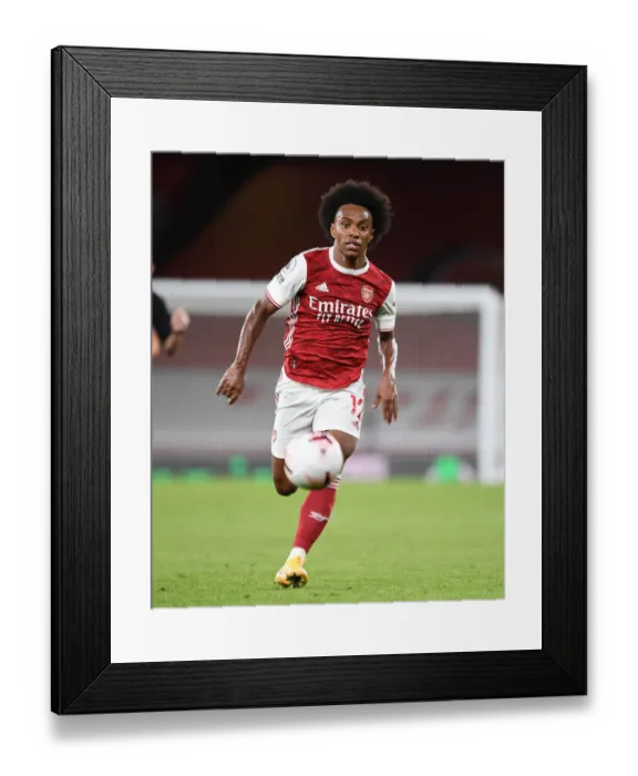 Framed Print : Willian in Action: Arsenal vs. West Ham United, Premier League 2020-21