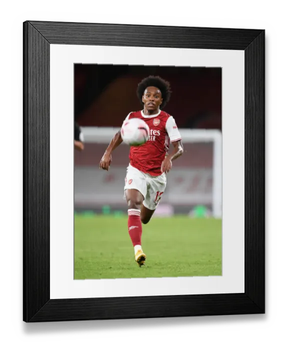 Framed Print : Willian in Action: Arsenal vs. West Ham United, Premier League 2020-21 Framed Print : Willian in Action: Arsenal vs. West Ham United, Premier League 2020-21