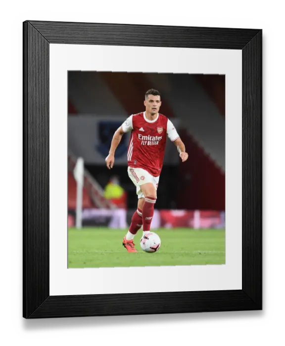 Framed Print : Granit Xhaka: Arsenal vs. West Ham United, Premier League 2020-21