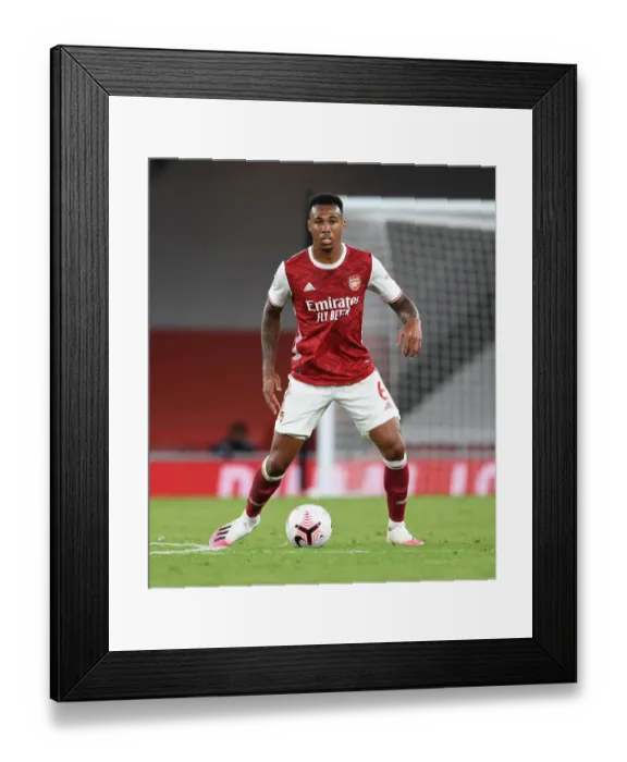 Framed Print : Arsenal's Gabriel Faces Off Against West Ham in Premier League Showdown Framed Print : Arsenal's Gabriel Faces Off Against West Ham in Premier League Showdown