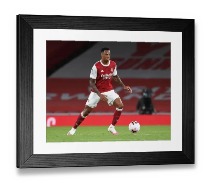 Framed Print : Gabriel in Action: Arsenal vs West Ham United (2020-21) - Premier League Showdown