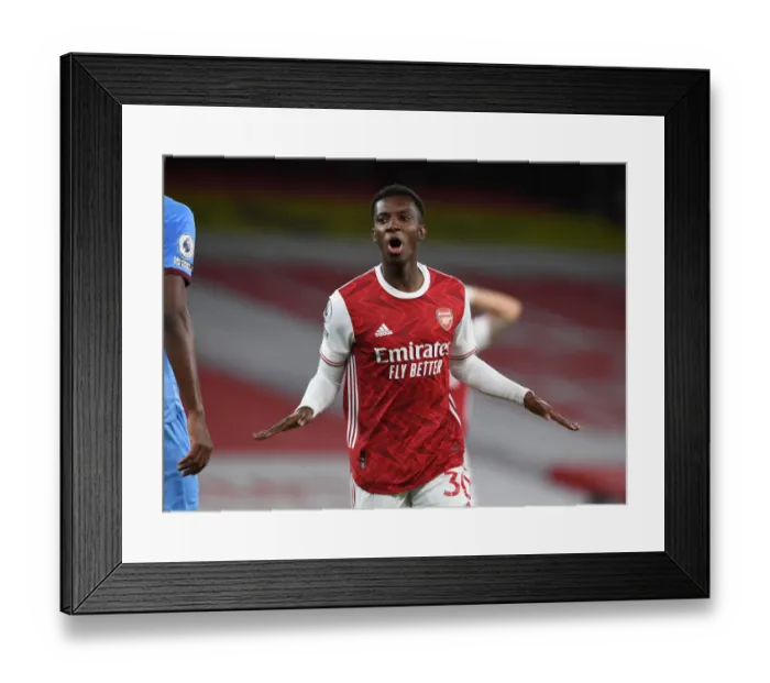 Framed Print : Arsenal's Eddie Nketiah Scores His Second Goal Against West Ham United in the 2020-21 Premier League