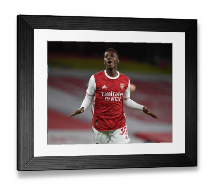 Framed Print : Arsenal's Nketiah Scores Second Goal in Victory over West Ham United Framed Print : Arsenal's Nketiah Scores Second Goal in Victory over West Ham United