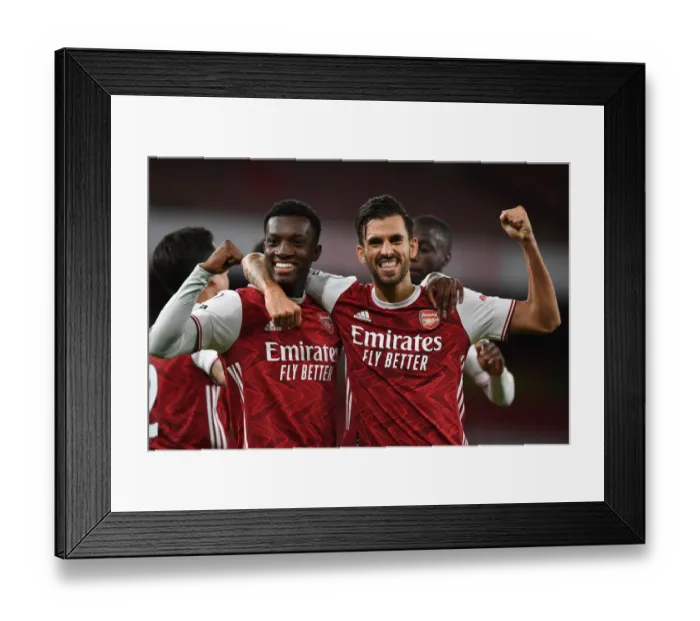 Framed Print : Arsenal's Nketiah and Ceballos Celebrate Goals Against West Ham in 2020-21 Premier League Framed Print : Arsenal's Nketiah and Ceballos Celebrate Goals Against West Ham in 2020-21 Premier League