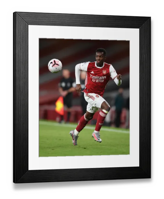 Framed Print : Arsenal's Eddie Nketiah in Action Against West Ham United - Premier League 2020-21