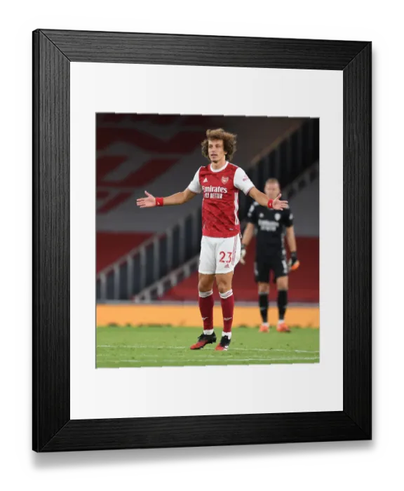 Framed Print : Arsenal vs West Ham United: David Luiz in Action at the Emirates Stadium (2020-21)