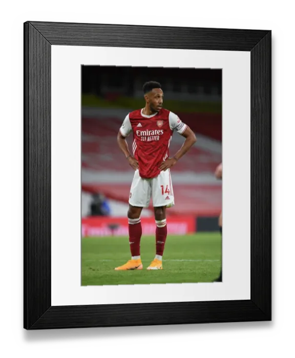 Framed Print : Arsenal's Aubameyang Scores Brilliant Goals: Arsenal Victorious Over West Ham United (2020-21)