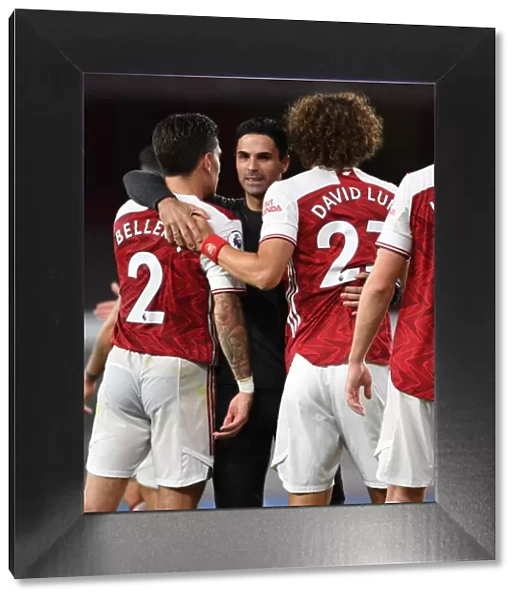 Arsenal's Triumph: Arteta Celebrates with Bellerin and Luiz (2020-21)