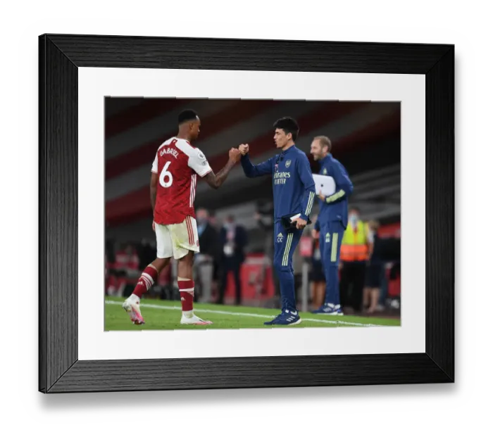 Framed Print : Arsenal Assistant Coach Carlos Cuesta Consoles Gabriel After Arsenal vs West Ham United Match, 2020-21 Premier League Framed Print : Arsenal Assistant Coach Carlos Cuesta Consoles Gabriel After Arsenal vs West Ham United Match, 2020-21 Premier League