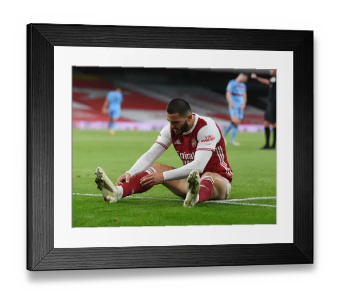 Framed Print : Arsenal vs West Ham United: Sead Kolasinac in Action at the Emirates Stadium (2020-21 Premier League)