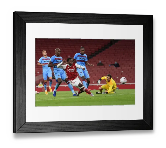 Framed Print : Eddie Nketiah Scores His Second Goal: Arsenal's Victory over West Ham United, 2020-21 Premier League