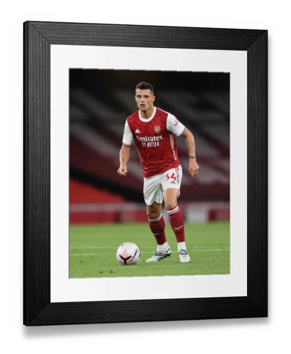 Framed Print : Arsenal's Granit Xhaka in Action Against West Ham United - Premier League 2020-21