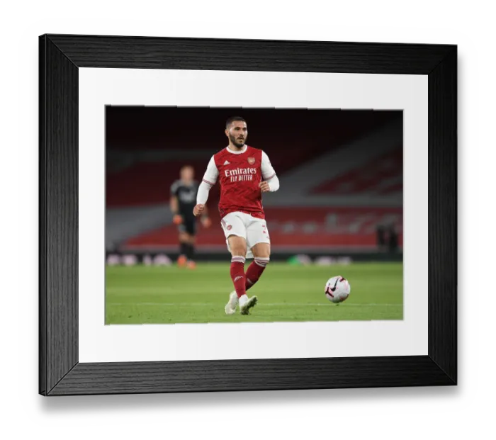 Framed Print : Arsenal vs. West Ham United: Sead Kolasinac in Action at the Emirates Stadium (2020-21)