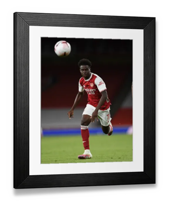 Framed Print : Bukayo Saka in Action: Arsenal vs West Ham United, Premier League 2020-21