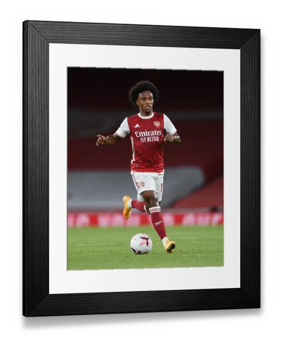 Framed Print : Willian in Action: Arsenal vs. West Ham United, Premier League 2020-21