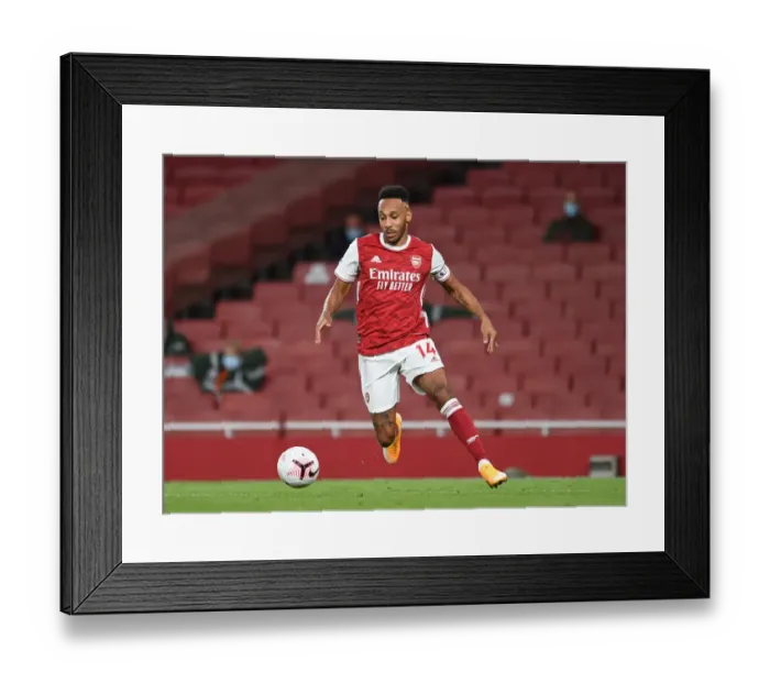 Framed Print : Arsenal's Aubameyang Scores Brace in Arsenal's Victory over West Ham United (2020-21) Framed Print : Arsenal's Aubameyang Scores Brace in Arsenal's Victory over West Ham United (2020-21)