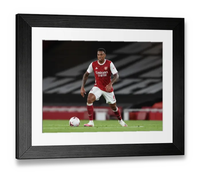 Framed Print : Arsenal's Gabriel Magalhaes in Action Against West Ham United (2020-21)