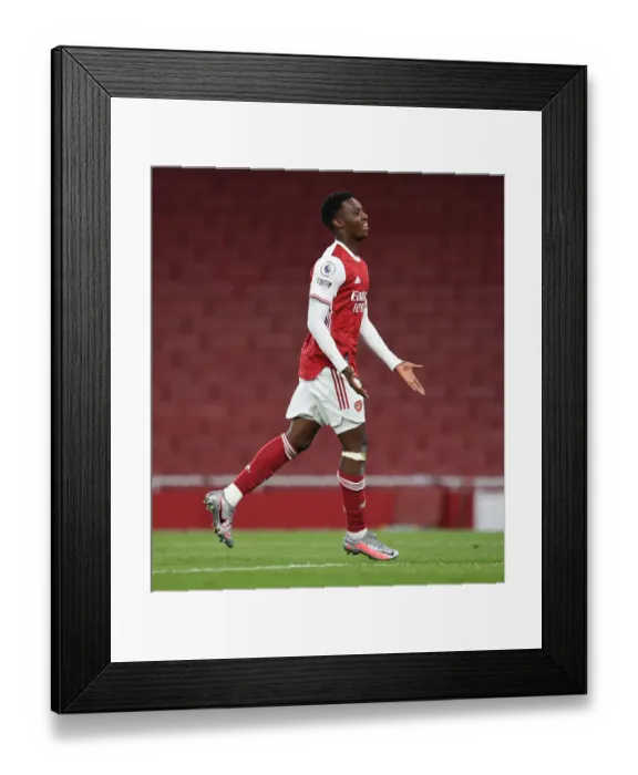 Framed Print : Eddie Nketiah Scores His Second Goal: Arsenal's Triumph over West Ham (2020-21)